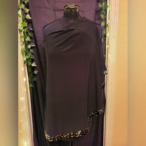 Off the shoulder black dress